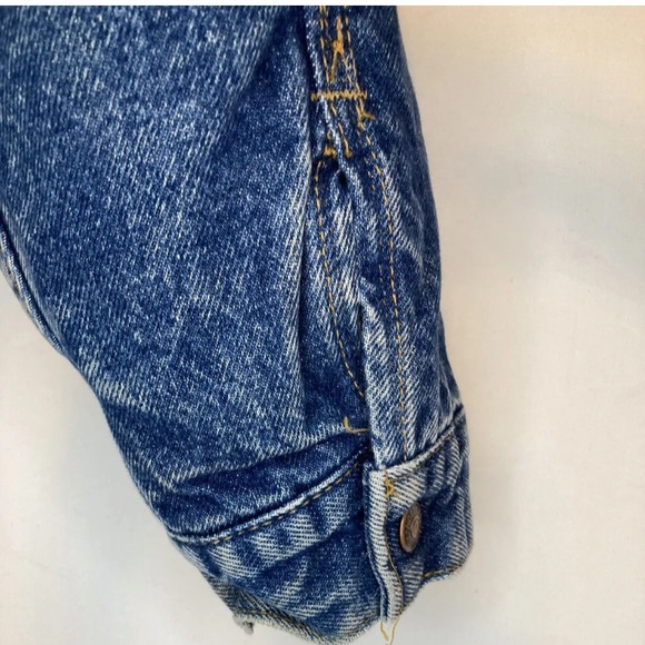 AUTHENTIC LEVIS Size 44 Reg Made in USA Sherpa Lined Denim Jacket VTG 1980’s - Picture 8 of 12